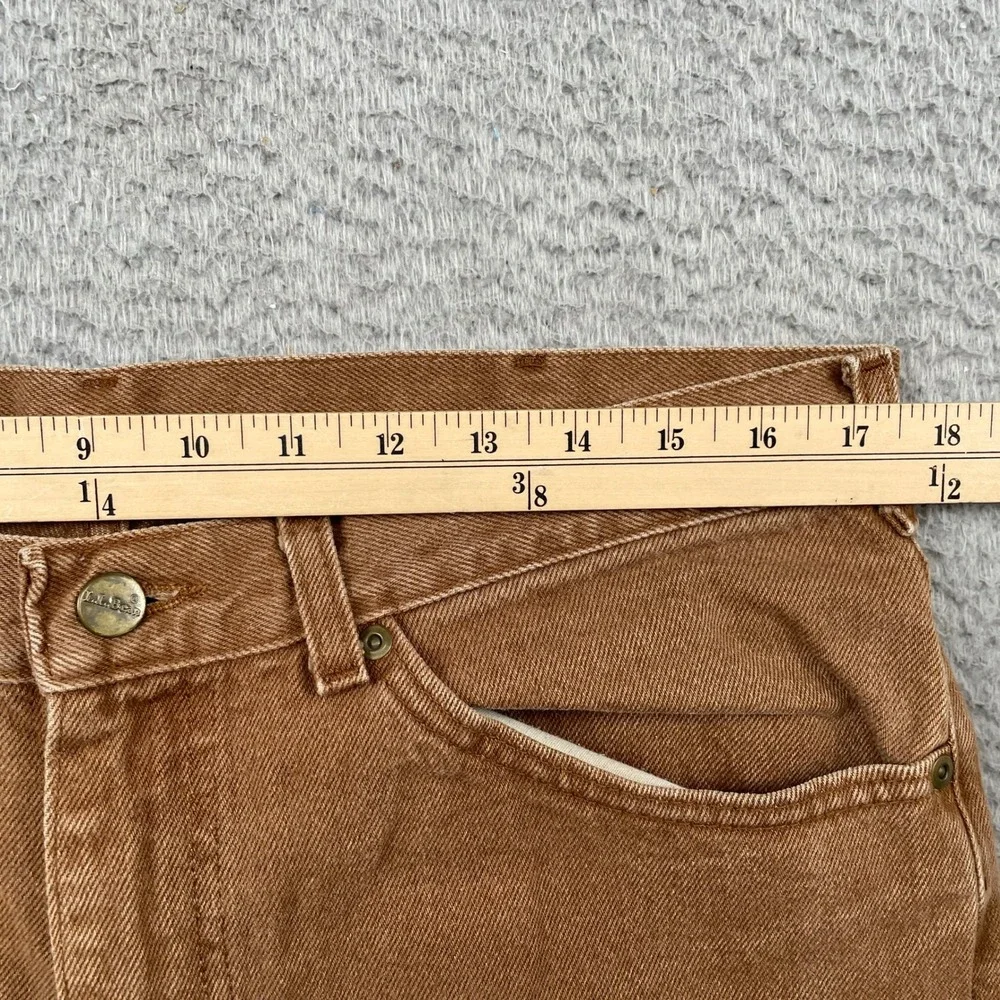 LL Bean Jeans Mens 35x30 Brown Double L Jeans Straight Leg Casual Outdoor Denim